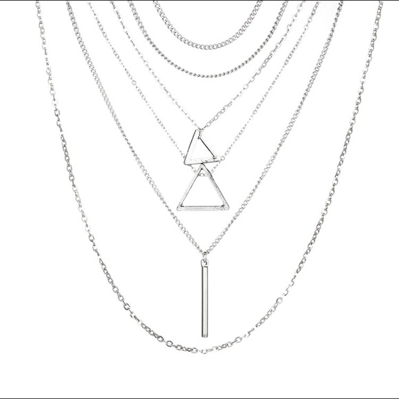 Triangle Multilayer Necklace - Picture 3 of 5